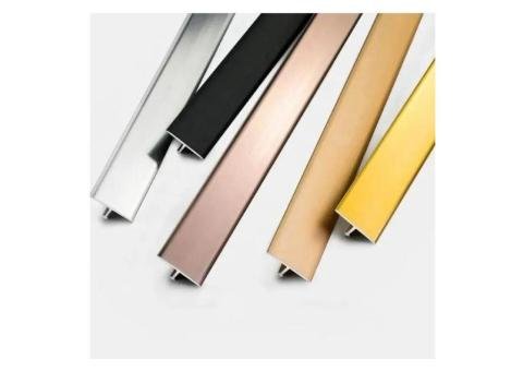 Tile Accessories Metal T Profile Decorative Metal Strips Stainless Steel Tile Trim