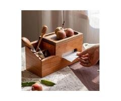 Tissue Spoon Holder In Lavish Pure Wooden