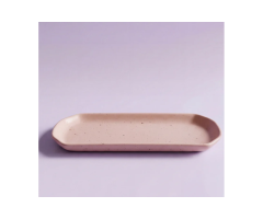 11.5 x 6 Inch Handmade Ceramic Rectangular Platter – Old Rose Matte