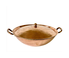 Handcrafted Hammered Copper Karahi – Made in Peshawar