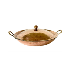 Handcrafted Copper Paella Pan – Hammered in Peshawar