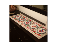 Oakline Table Runner – Hand Embroidered Chitrali Floral Design
