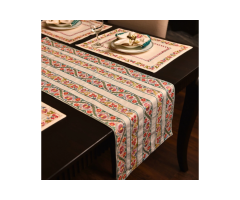 Harvest Garden Table Runner – Hand Embroidered Floral Design