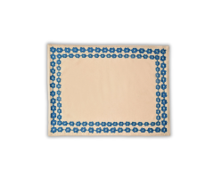Ocean Thread Placemat – Hand Embroidered Blue Floral Design