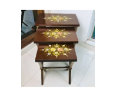 Woodland Wonders Wooden Nesting Table – Handcrafted Kikar Wood