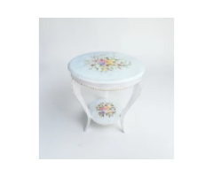 Rosewood Chic French End Table – Hand Painted Wooden Accent