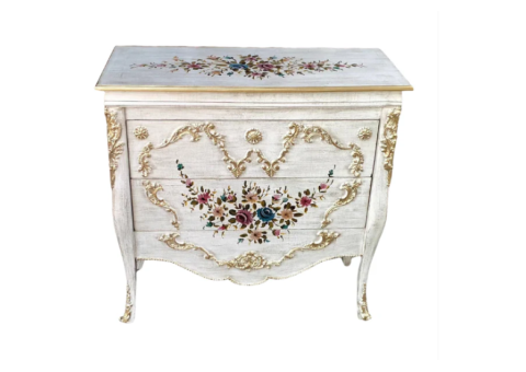 Timeless Petals Wooden Dresser – Hand Painted Storage Chest - 2/2