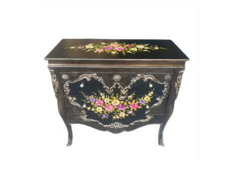 Lush Florals Wooden Dresser – Hand Painted Storage Chest - 2/2