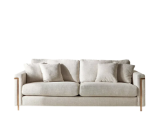 Bisco Sofa – Cream Luxury Upholstered Sofa with Metal Legs