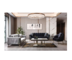 Ripples Sofa Set – Luxury Velvet Sofa with Brass Finish