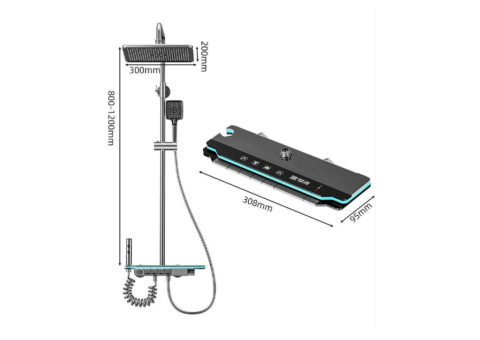 Piano LED Shower Set – 7 Luxury Features for Spa Bath - 1/4