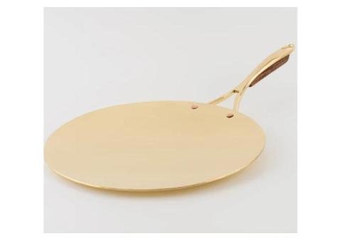 Brass Tawa with Brass & Wood Handle - 2/2