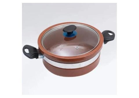 Flat Glazed Clay Karahi – Cooking Capacity 2kg