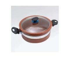 Flat Glazed Clay Karahi – Cooking Capacity 2kg