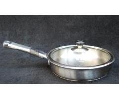 Frying Pan for Cooking with Glass Lid – 22cm | Dual-Layered Stainless Steel