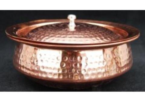 Pure Copper Handi for Serving – 2kg Capacity | 10-Inch | Hammered Design - 2/2