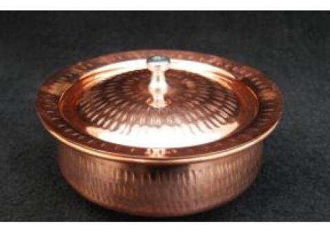 Pure Copper Handi for Serving – 750g Capacity | 7-Inch | Hammered Design - 2/2