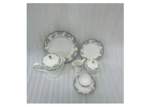 24-Piece Blue Floral Tea Set: 8 Luxurious Porcelain Benefits - 2/3