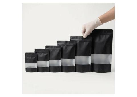 Black Aluminum Foil Stand Up Pouch with Matte Window - 2/2