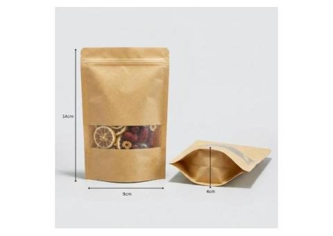 Brown Kraft Stand Up Pouch with Clear Window - 2/2