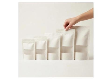 White Kraft Stand Up Pouch with Matte Window - 2/2