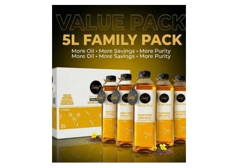 Mild Aroma Mustard Oil 5L Family Value Pack (Sarson Ka Tel)