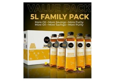 Mild Aroma Mustard Oil 5L Family Value Pack (Sarson Ka Tel) - 2/2