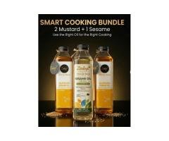 Smart Cooking Oil Bundle – 2 Mild Mustard Oil + 1 Sesame Oil