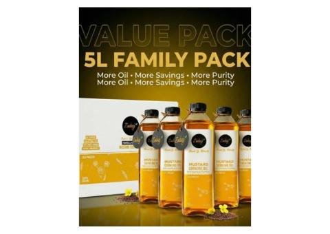 Mild Aroma Mustard Oil 5L Family Value Pack (Sarson Ka Tel)