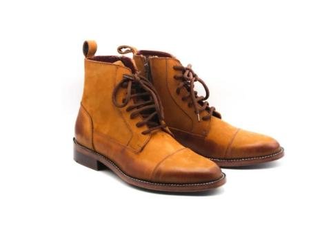 Bronze Lace-Up Boots