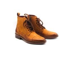 Bronze Lace-Up Boots