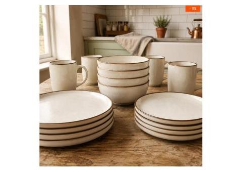 White Ceramic Set – 16 Pcs