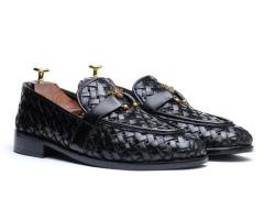 Premium Royal Ring Knitting Black Shoes