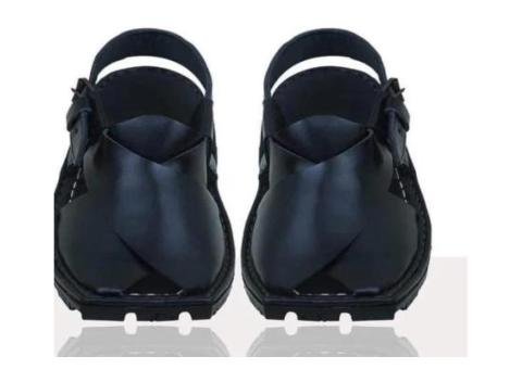 Black Leather Tyre Sole Peshawari