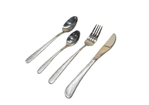 24-Pc Cloth Pattern Design Stainless Steel Cutlery Set – Silver - 2/2