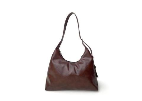 Brown Curve Shoulder Bag | Elegant Everyday Crossbody Handbag
