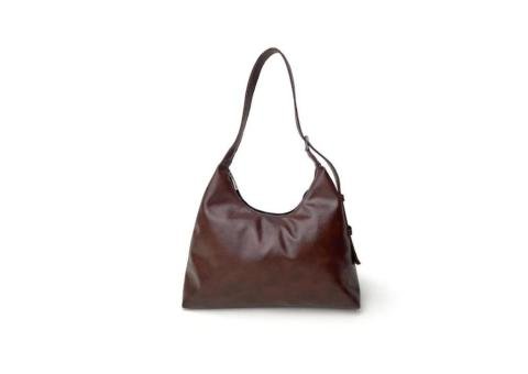 Brown Curve Shoulder Bag | Elegant Everyday Crossbody Handbag - 2/2