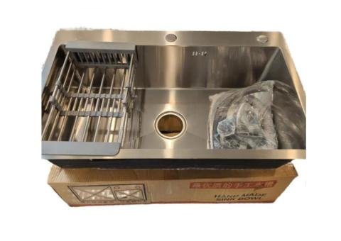 75×45 Matte Chrome Single Bowl Kitchen Sink