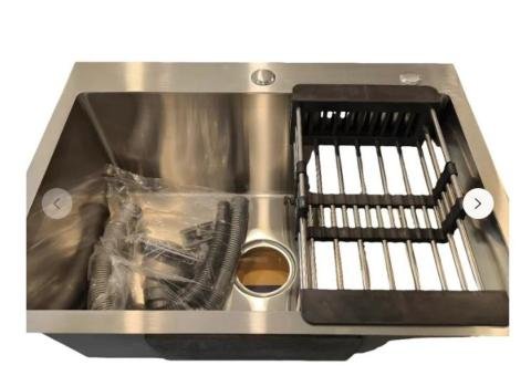 60×45 Matte Chrome Single Bowl Kitchen Sink