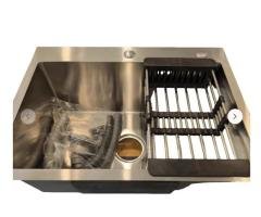 60×45 Matte Chrome Single Bowl Kitchen Sink