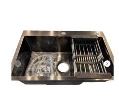 68×45 Matte Black Single Bowl Kitchen Sink (18×27)