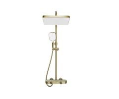 3D Oval Brushed Golden Kitchen Mixer