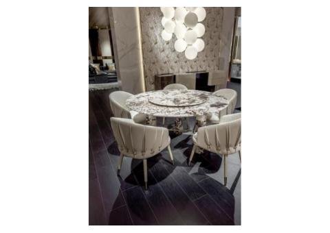 Unique Luxury Modern Marble Dining Table Set - 2/2