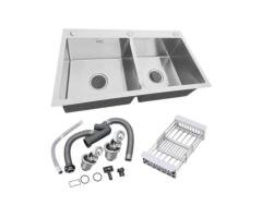 Handmade Stainless Steel Kitchen Sink – Double Bowl
