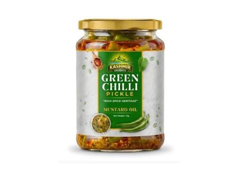 Green Chili Pickle in Mustard Oil
