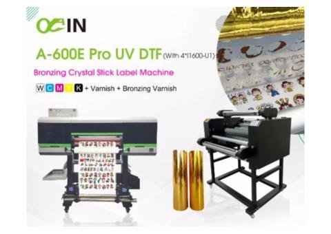 A-600E Pro UV DTF Bronzing Crystal Stick Label Printer - 2/3