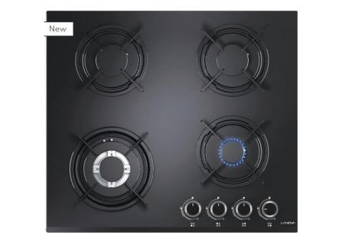 60 cm Black Tempered Glass Built-in Gas Hob – 4 Burners