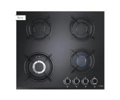 60 cm Black Tempered Glass Built-in Gas Hob – 4 Burners