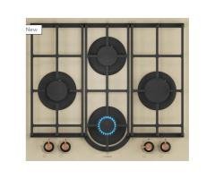 60 cm Cream Tempered Glass Built-in Gas Hob – 4 Burners