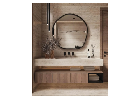 Living Room Wall Art Flexible Travertine Stone Panel - 5/5